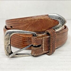 Vintage Polo Ralph Lauren 1985 sz 28 genuine lizard sterling silver belt 1 inch